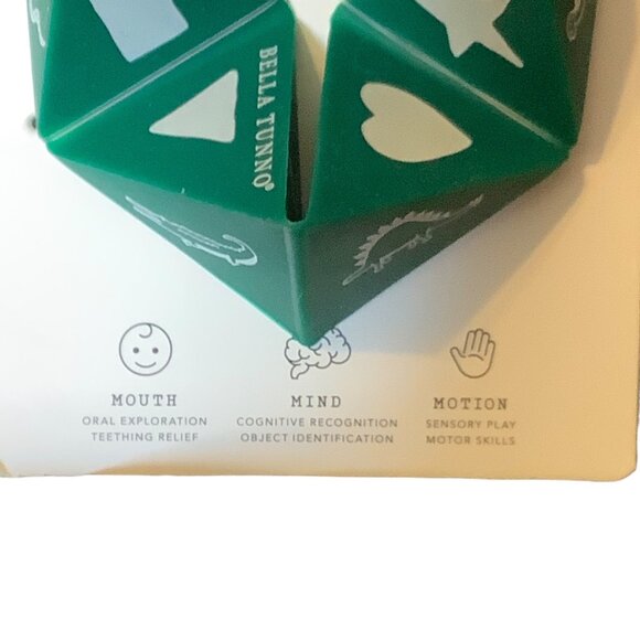 Bella Tunno Origami Silicone Teether Beginner Spinner NEW Learning Toy Green - Picture 5 of 8